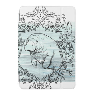 Fancy Frame Manatee on a iPad case, Mini Cover