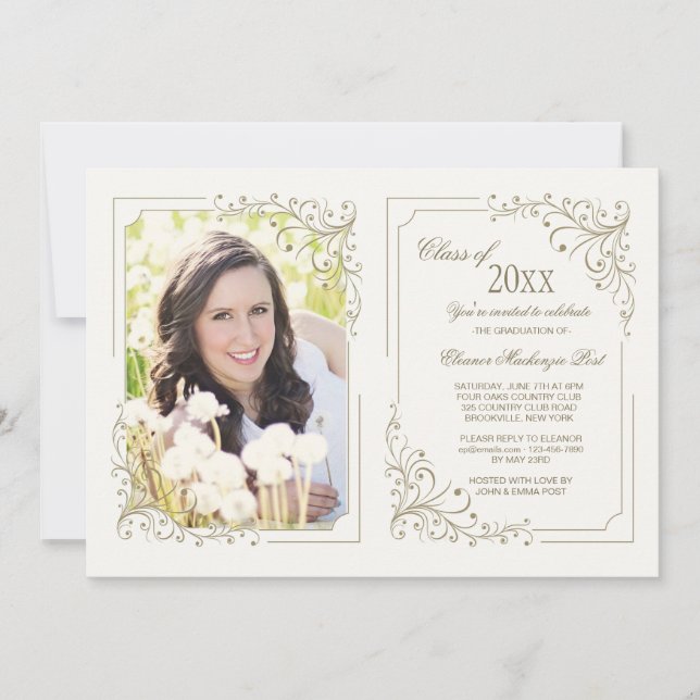 Fancy Frame Photo Invitation Double (Front)