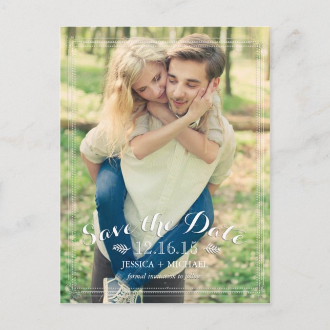 Fancy Frame Save the Date Announcements (Front)