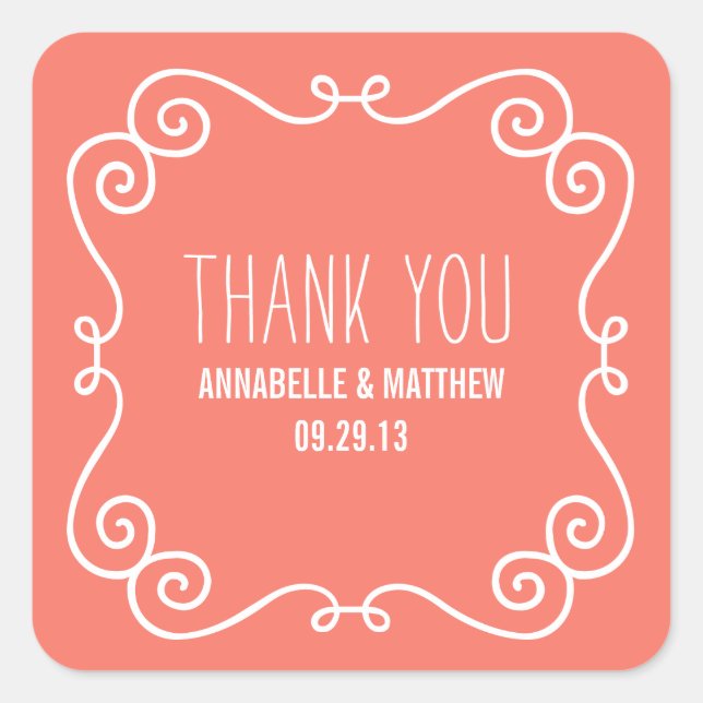 Fancy Frame Wedding Favor Labels (Front)
