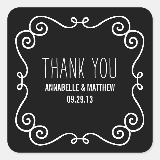 Fancy Frame Wedding Favor Labels (Front)