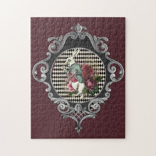 Fancy Frame White Rabbit Collage Jigsaw Puzzle