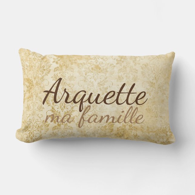 Fancy French My Family Customizable Lumbar Pillow (Front)
