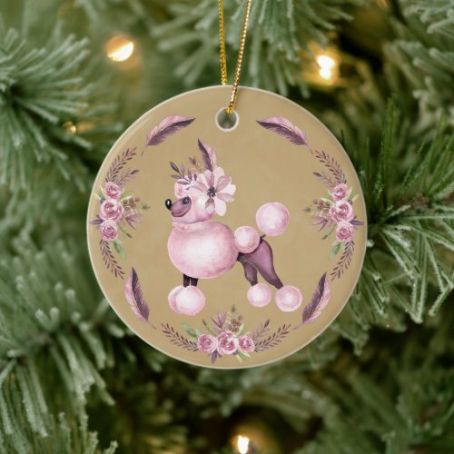 Fancy French Poodle  Floral  Ornament