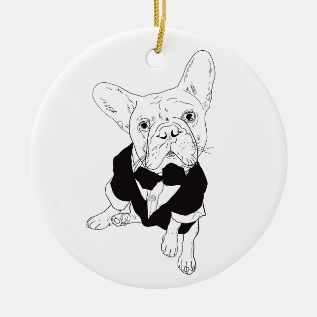 Fancy Frenchie Ornament (Front)