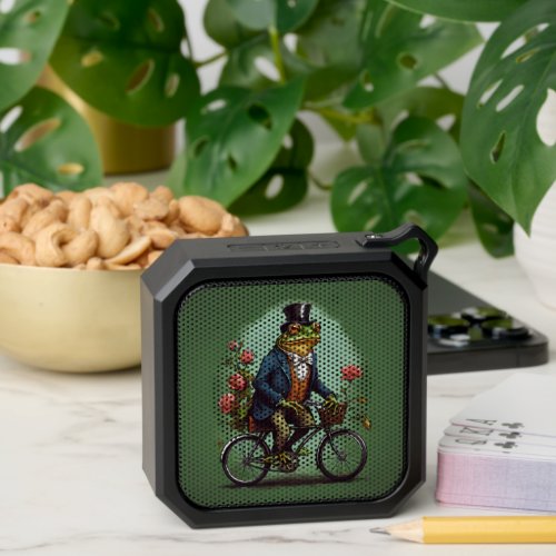 Fancy Frog on Bicycle _ Quirky Design  Bluetooth Speaker