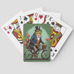 Fancy Frog on Bicycle - Quirky Design Poker Cards
