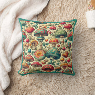 Fancy Fungi Throw Pillow