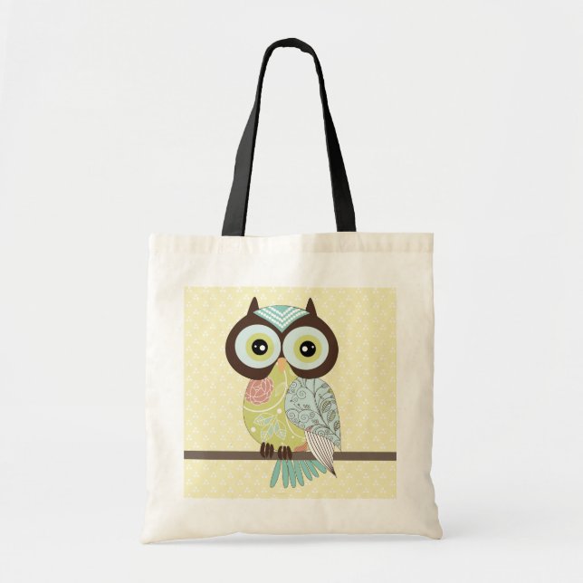 Fancy Funky Owl Tote Bag (Front)
