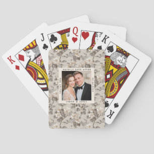 Fancy Gardenias Sparkle Countryside Wedding Poker Cards