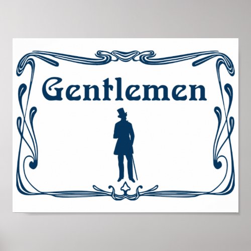 Fancy Gentlemen Restroom Sign