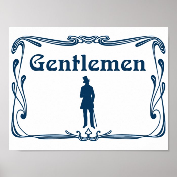 Fancy Gentlemen Restroom Sign Print