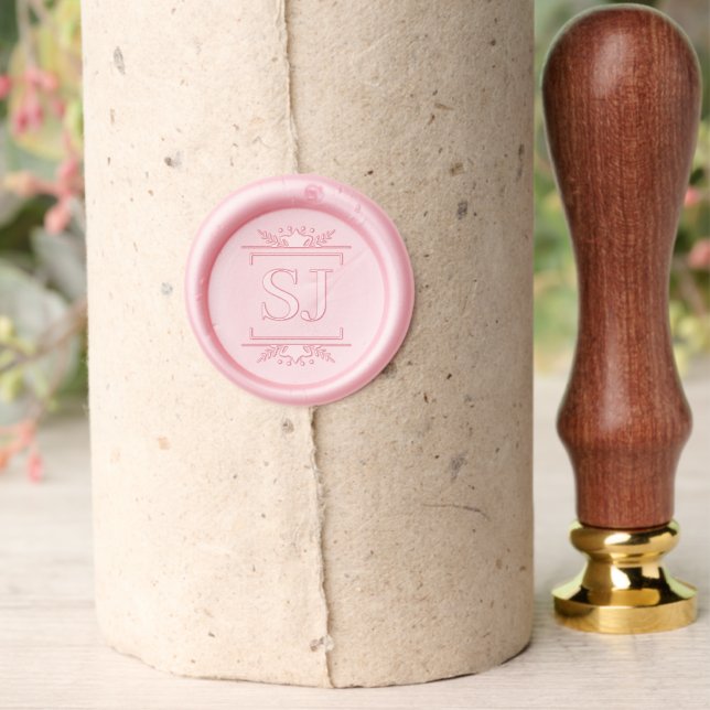 Fancy Geometric Monogram Wax Seal Stamp (Insitu (Parchment))