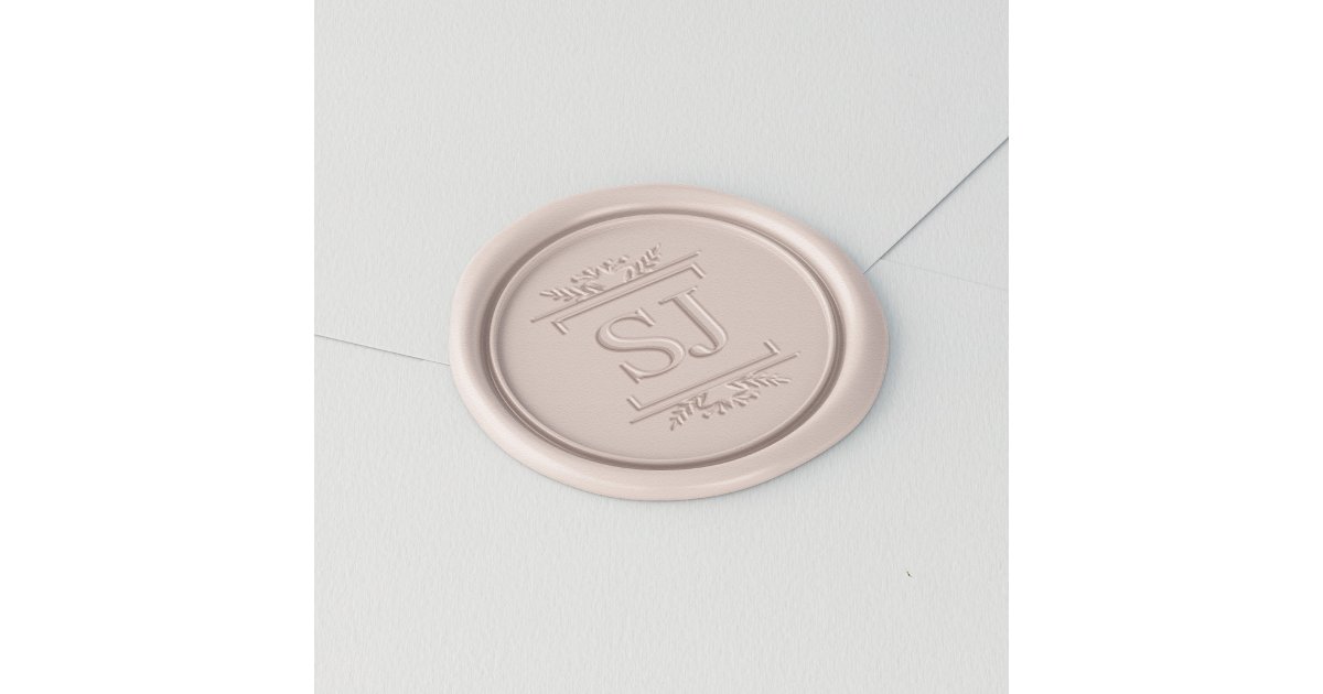 Fancy Geometric Monogram Wax Seal Sticker | Zazzle