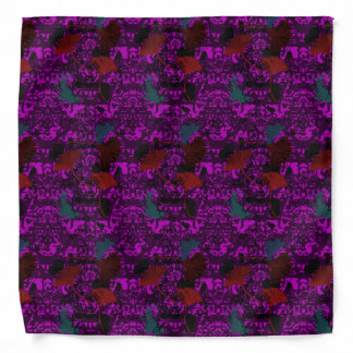 Fancy Ginkgo Grunge Bandanna Purple
