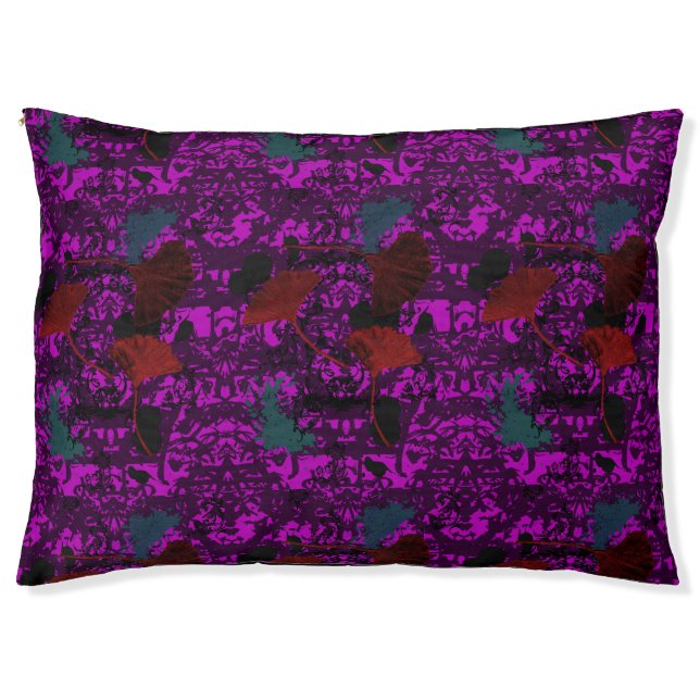 Fancy Ginkgo Grunge Dog Bed (Front)