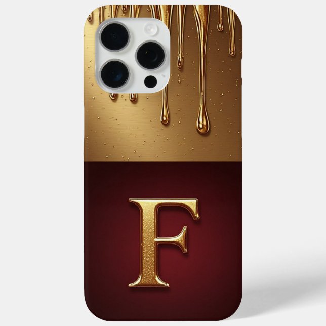 💎 Fancy Glitter F Monogram With Dripping Liquid Case-Mate iPhone Case (Back)