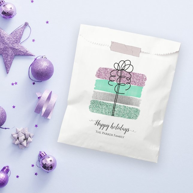 Fancy Glitter Stacked Gifts Holiday Christmas Favor Bag (Creator Uploaded)