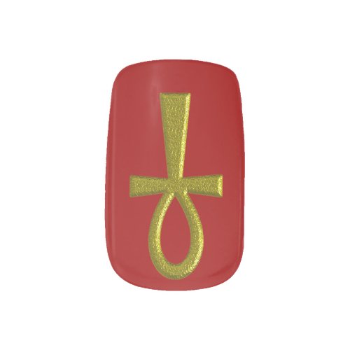 Fancy Gold Ankh Minx Nail Wraps