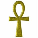 Fancy Gold Ankh Photo Sculpture<br><div class="desc">Original design by Houston artist Jolie E. Bonnette.  Photosculptures are available as freestanding sculptures,  key chains,  pins,  ornaments or magnets.</div>