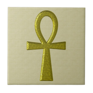 Fancy Gold Ankh Tile