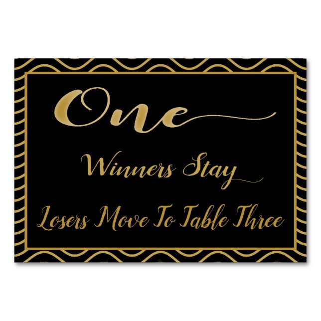 Fancy Gold Bunco Table Card #1 (Back)