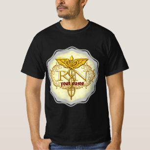 Fancy gold caduceus nurse T-Shirt