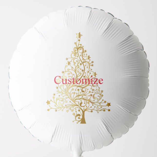 Fancy Gold Christmas Tree Thunder_Cove  Balloon (Front)