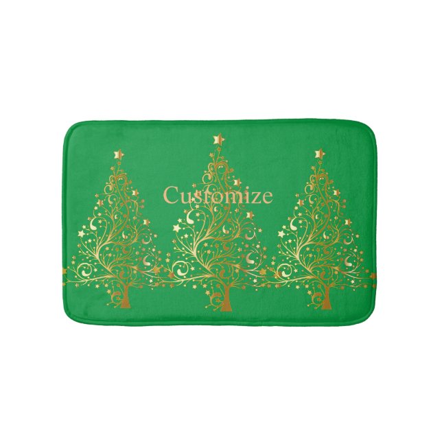 Fancy Gold Christmas Tree Thunder_Cove  Bath Mat (Front)