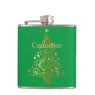 Fancy Gold Christmas Tree Thunder_Cove Flask