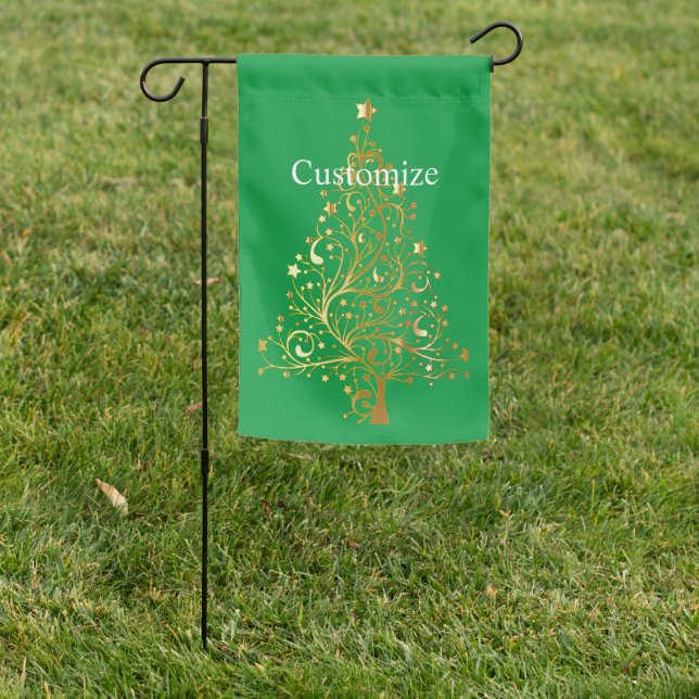 Fancy Gold Christmas Tree Thunder_Cove  Garden Flag (In SItu)