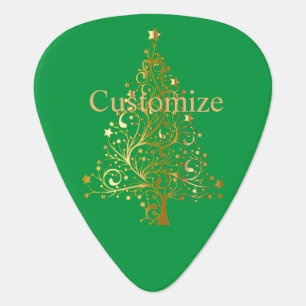 Fancy Gold Christmas Tree Thunder_Cove  Guitar Pick