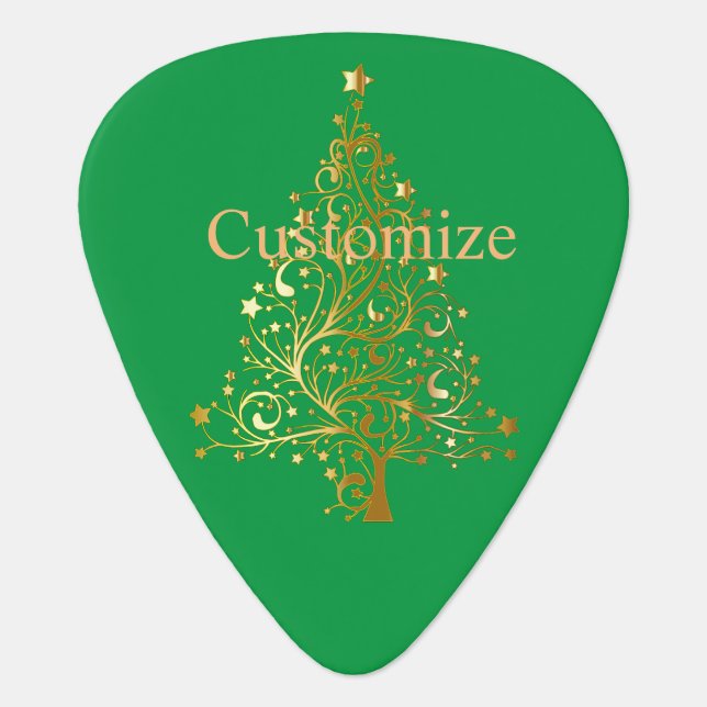 Fancy Gold Christmas Tree Thunder_Cove  Guitar Pick (Front)