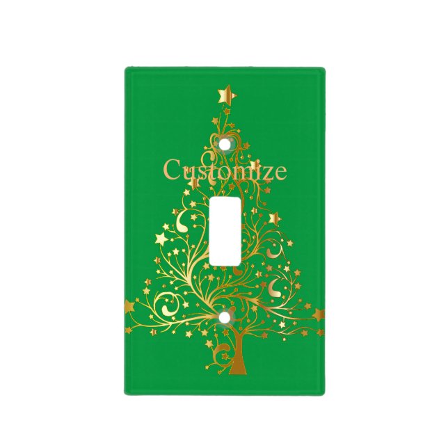 Fancy Gold Christmas Tree Thunder_Cove  Light Switch Cover (Front)