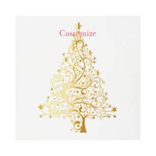 Fancy Gold Christmas Tree Thunder_Cove Metal Print
