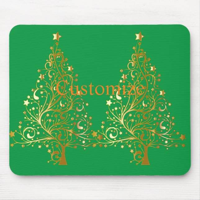 Fancy Gold Christmas Tree Thunder_Cove  Mouse Pad (Front)