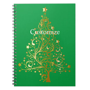 Fancy Gold Christmas Tree Thunder_Cove Notebook