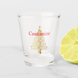 Fancy Gold Christmas Tree Thunder_Cove Shot Glass