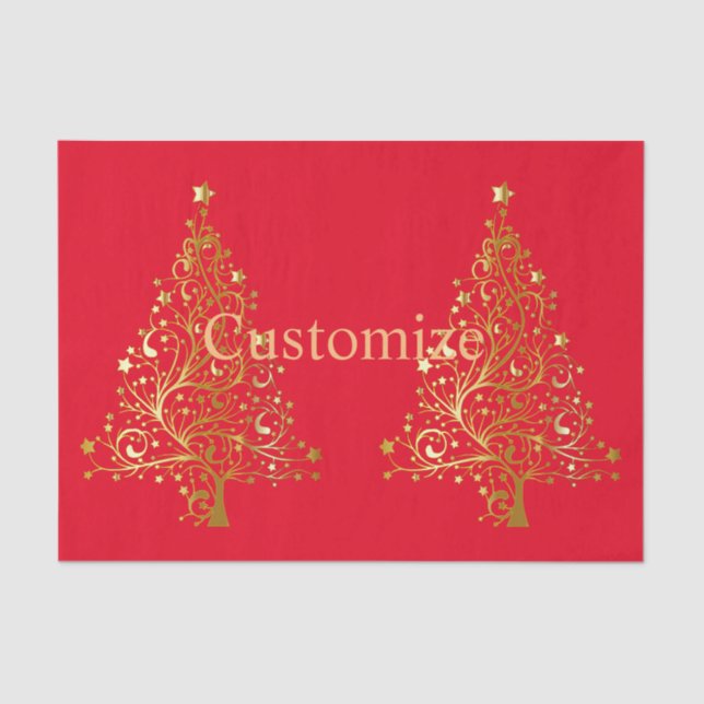 Fancy Gold Christmas Tree Thunder_Cove  Tissue Paper (Front)