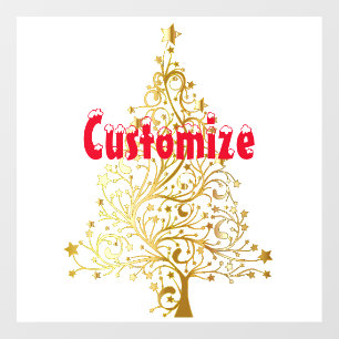 Fancy Gold Christmas Tree Thunder_Cove Wall Decal
