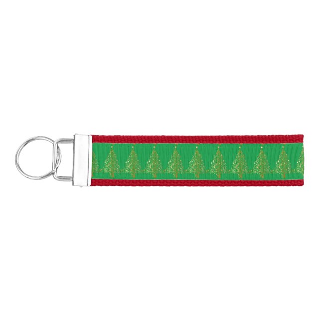 Fancy Gold Christmas Tree Thunder_Cove  Wrist Keychain (Keys on Left)