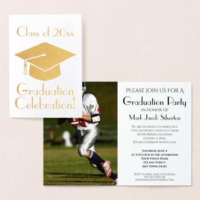 Fancy Gold Foil Graduation Party Invitation (Display)