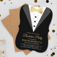 Fancy Gold Foil Tuxedo Bachelor Party