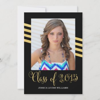 Fancy Gold Graduation Invitations by fancypaperie at Zazzle