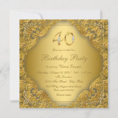 Fancy Gold High Heel Fabulous 40th Birthday Invitation (Back)