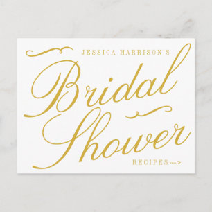 Fancy Gold & White Bridal Shower Recipe Cards
