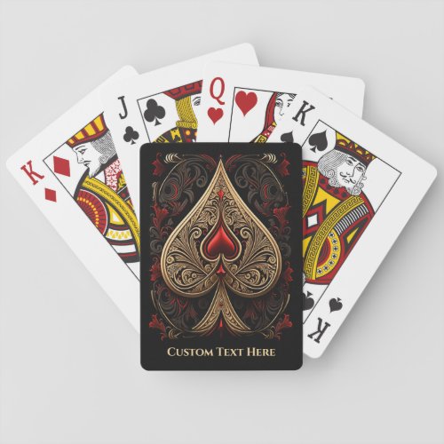 Fancy Golden Ace of Spades Custom Playing Cards