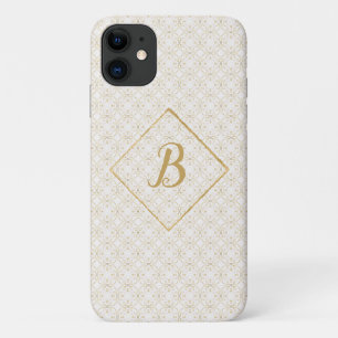Fancy Golden And White Personalized iPhone 11 Case
