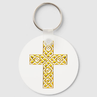 Fancy Golden Cross Keychain