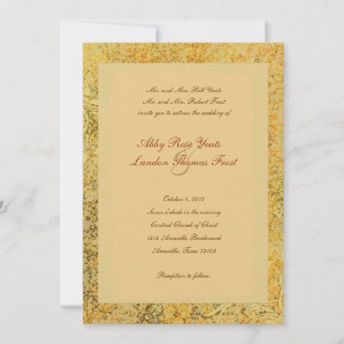Fancy Golden Fall Wedding Invitation